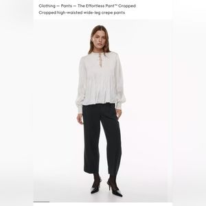 Effortless Pants CroppedCropped high-waisted wide-leg crepe pants